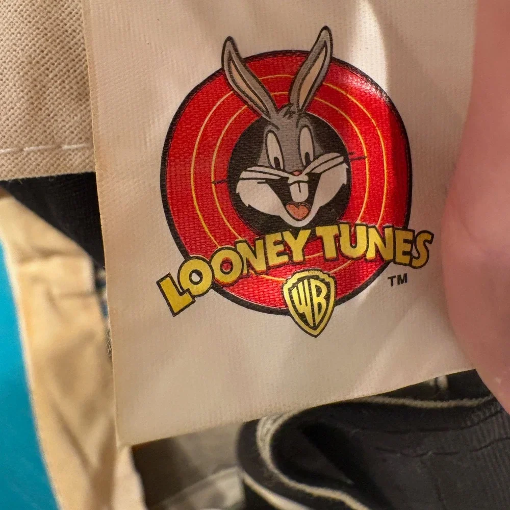 Looney Tunes Marvin the Martian Hat Men Black Teal Vintage 90s Scrunched Back